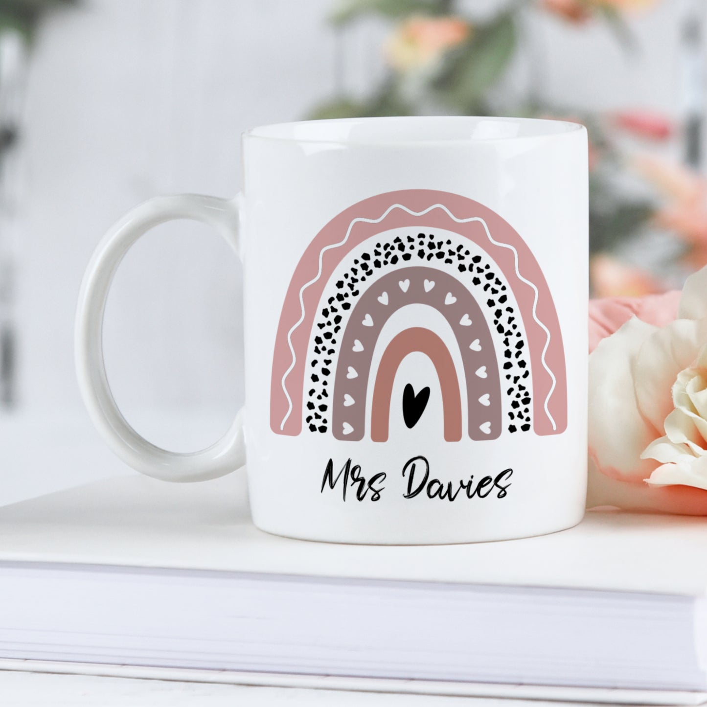 PERSONALISED BOHO RAINBOW TEACHER THANK YOU MUG MG051