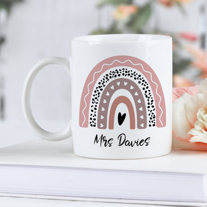 PERSONALISED BOHO RAINBOW TEACHER THANK YOU MUG MG051