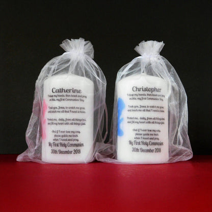 PERSONALISED 12CM HOLY COMMUNION CANDLE P013