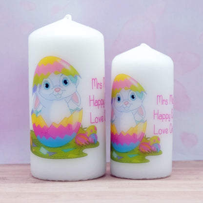 PERSONALISED EASTER CUTE BUNNY CANDLE P051