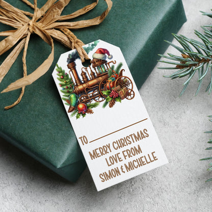 PERSONALISED STEAMPUNK CHRISTMAS TAGS (PK10)