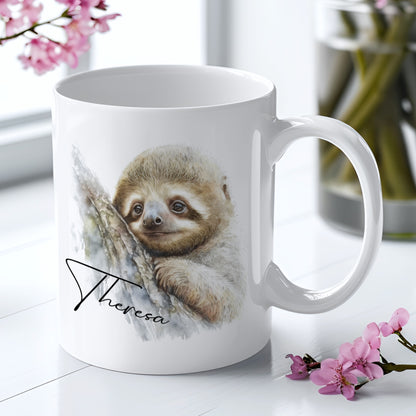 PERSONALISED WATERCOLOUR SLOTH MUG MG081