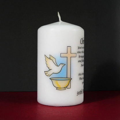 PERSONALISED CHRISTENING, BAPTISM CANDLE P043