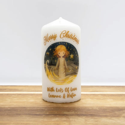 PERSONALISED GOLD TRADITIONAL CHRISTMAS CANDLE P029