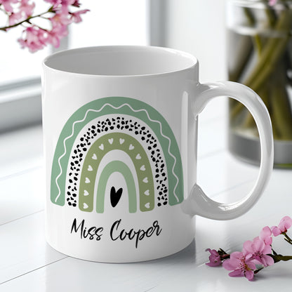 PERSONALISED BOHO RAINBOW TEACHER THANK YOU MUG MG051