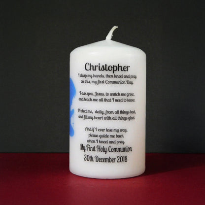PERSONALISED 12CM HOLY COMMUNION CANDLE P013