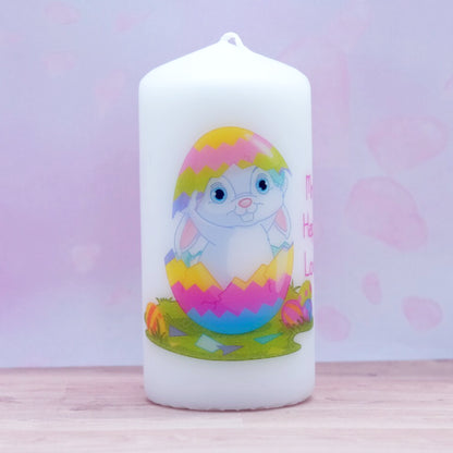 PERSONALISED EASTER CUTE BUNNY CANDLE P051