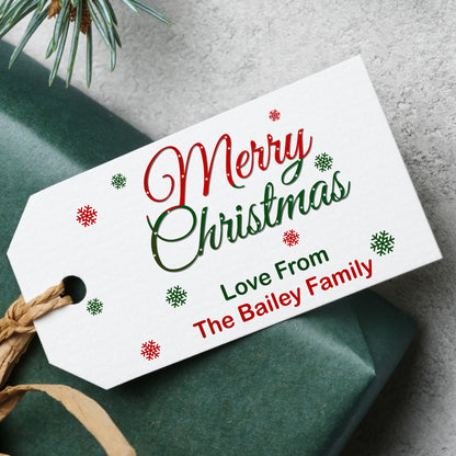 PERSONALISED PK12 / PK10 MERRY CHRISTMAS GIFT TAGS T043