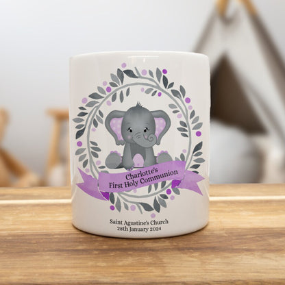 PERSONALISED ELEPHANT CHRISTENING MONEY BOX MB001