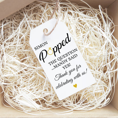 PERSONALISED PK10 POPPED THE QUESTION TAGS WITH RIBBON T053