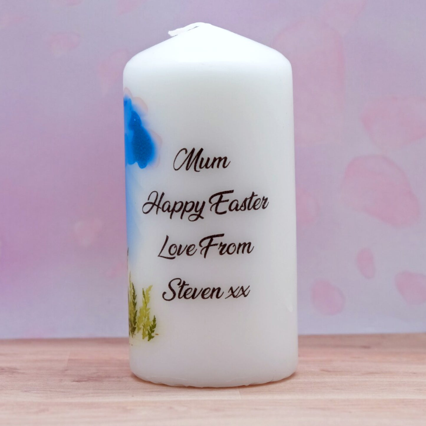 PERSONALISED CROSS EASTER CANDLE P044