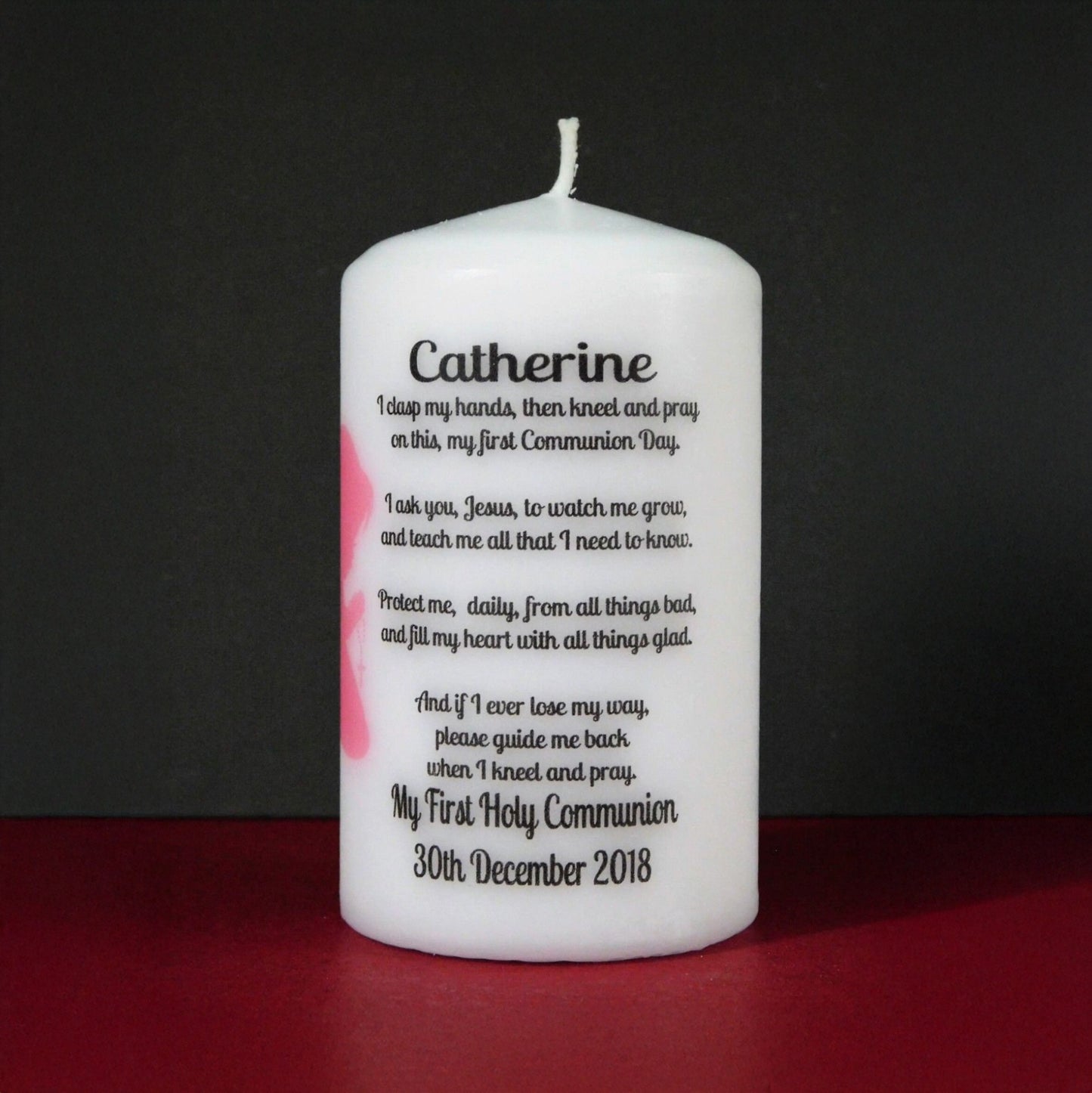 PERSONALISED 12CM HOLY COMMUNION CANDLE P013