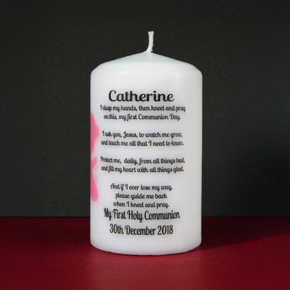 PERSONALISED 12CM HOLY COMMUNION CANDLE P013