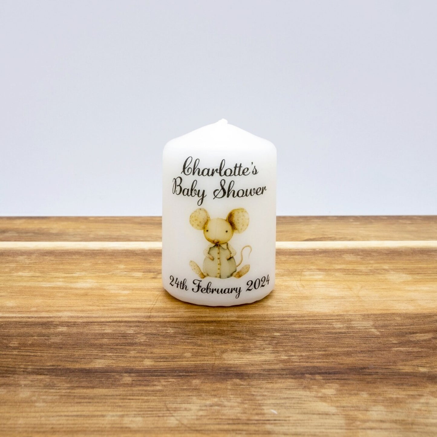 PERSONALISED PK10 6CM NEUTRAL ANIMAL BABY SHOWER CANDLES M005