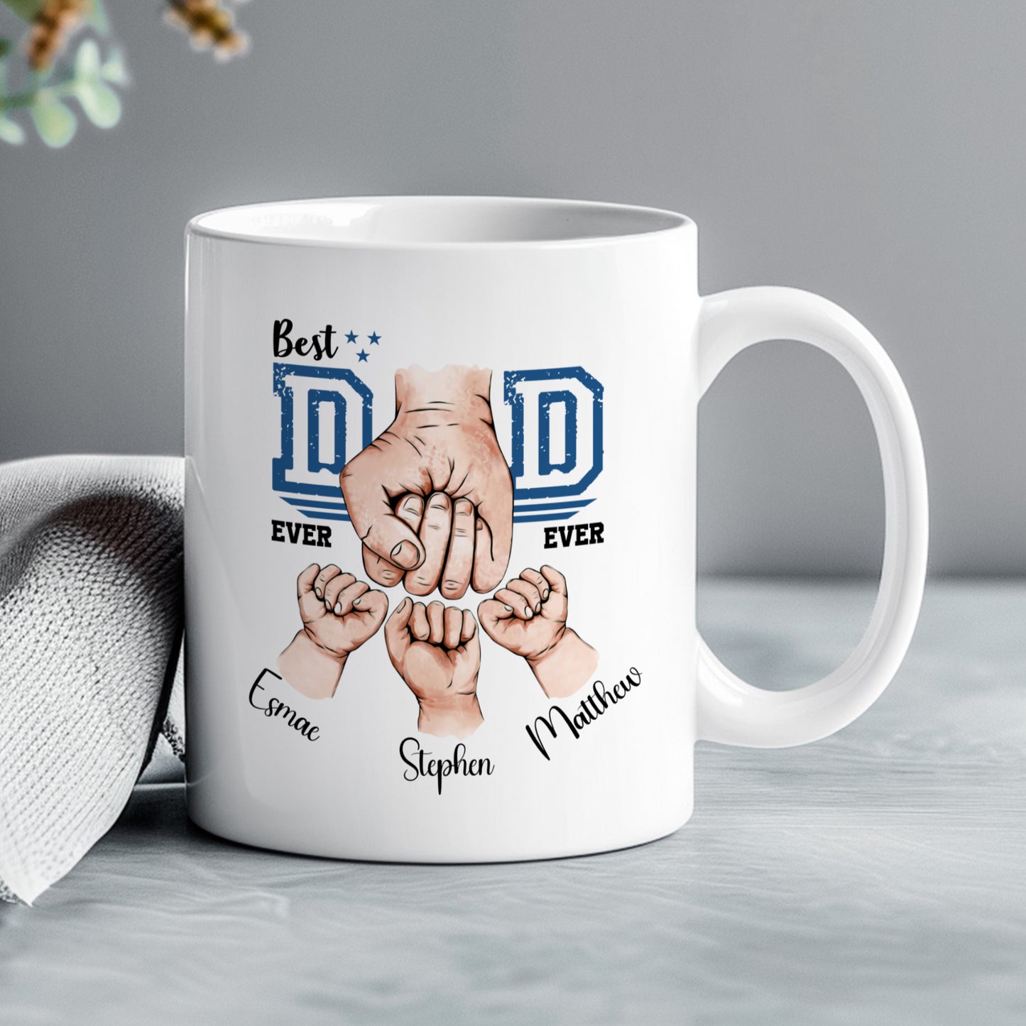 PERSONALISED BEST DAD EVER MUG AND COASTER MG050