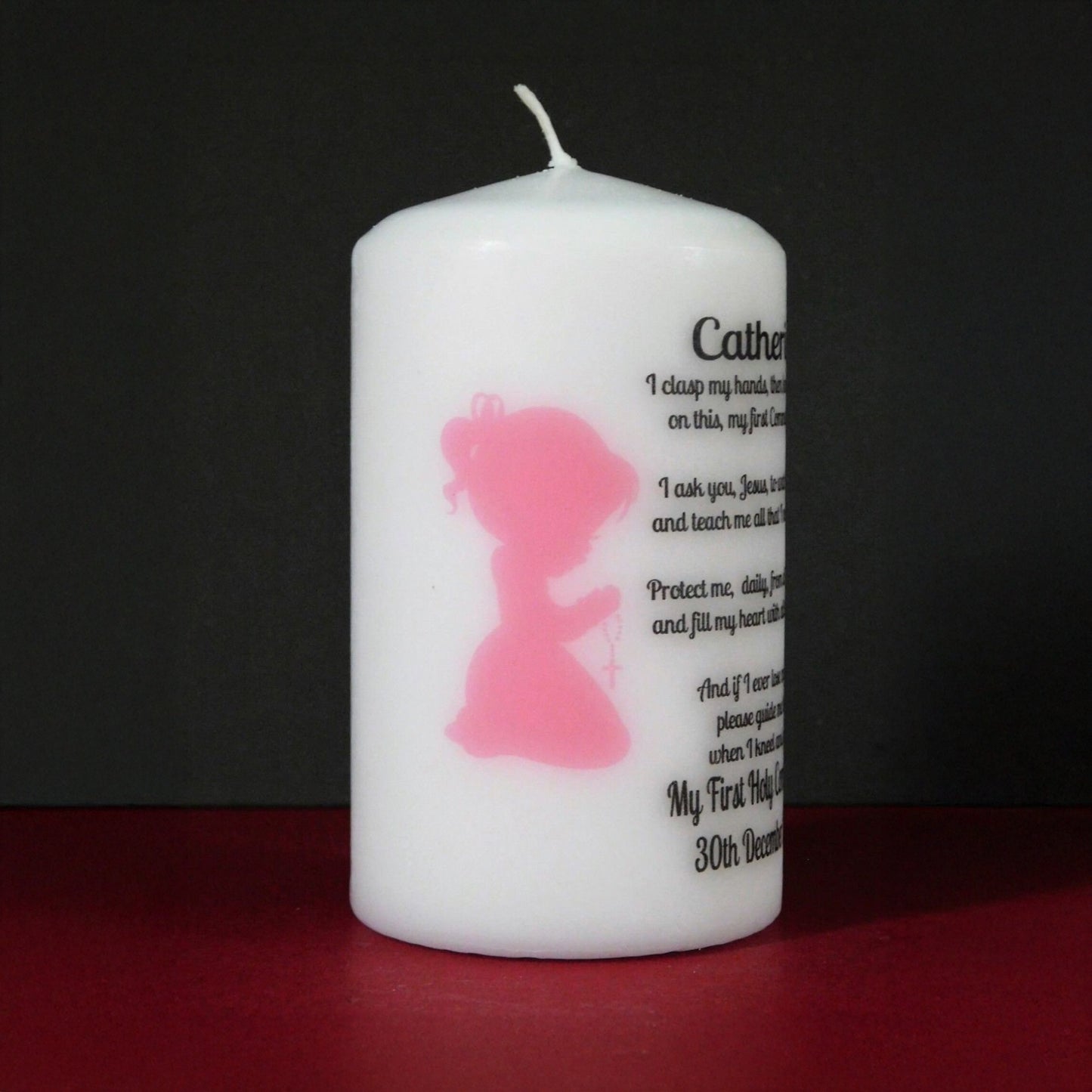 PERSONALISED 12CM HOLY COMMUNION CANDLE P013