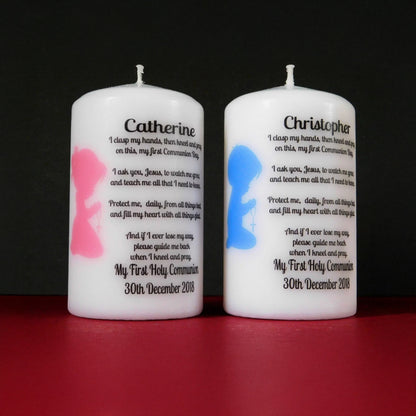 PERSONALISED 12CM HOLY COMMUNION CANDLE P013