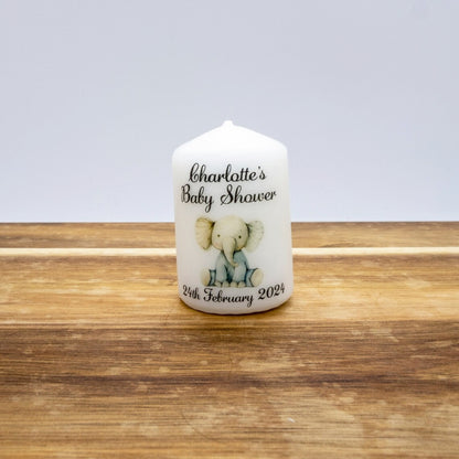 PERSONALISED PK10 6CM NEUTRAL ANIMAL BABY SHOWER CANDLES M005