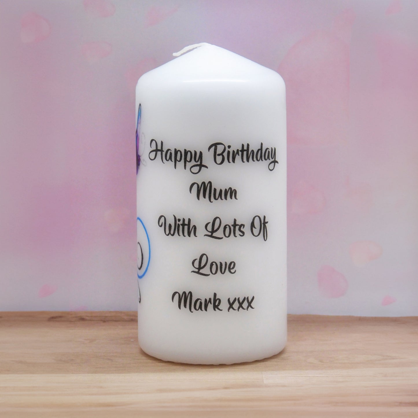 PERSONALISED BUTTERFLY CANDLE CHOICE OF 6 DESIGNS P015