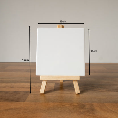 BABY SCAN PHOTO CERAMIC TILE WITH WOODEN EASEL