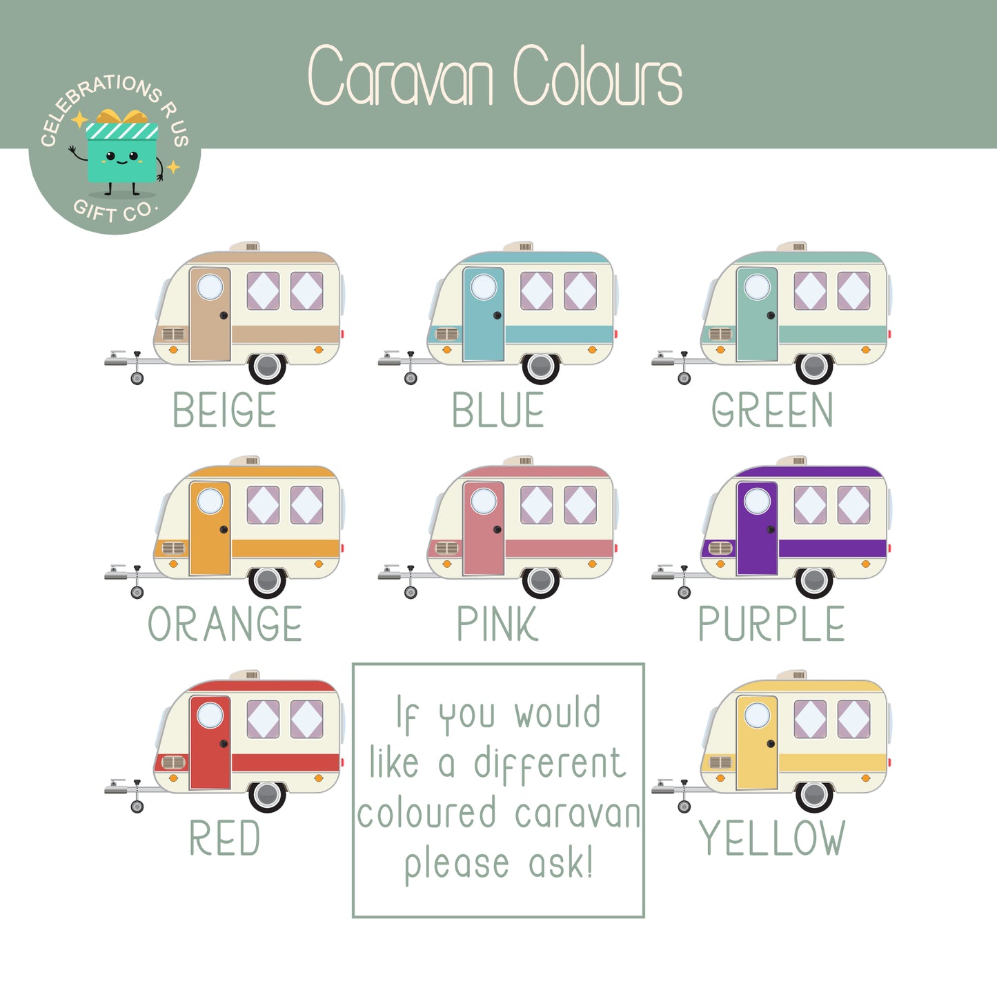 PERSONALISED CARAVAN MUG (6 COLOURS)