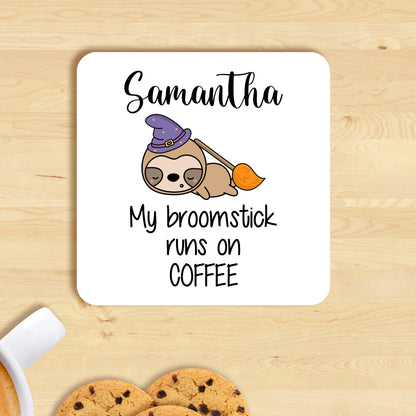 PERSONALISED FUNNY SLOTH WITCH MUG AND COASTER - MG084