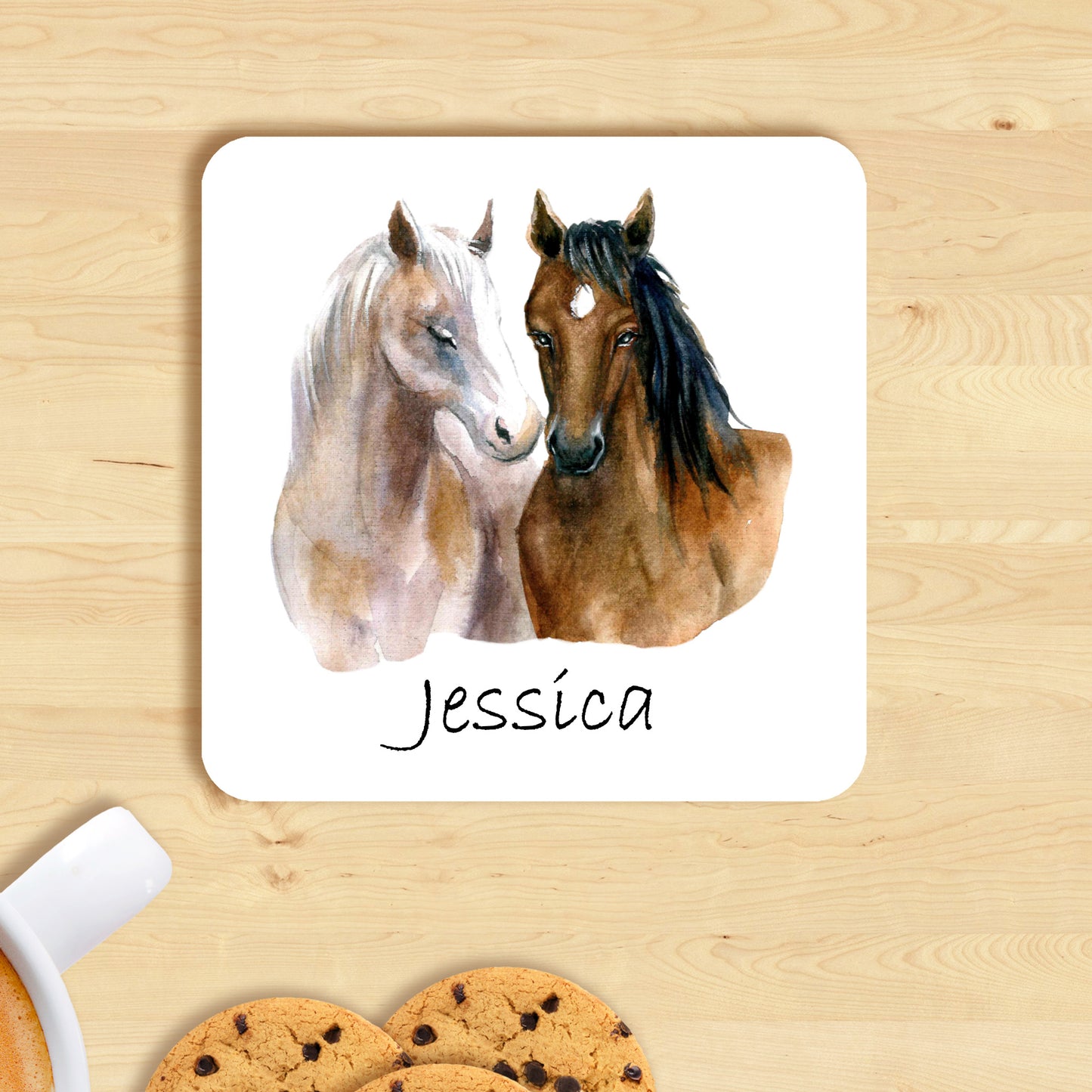 PERSONALISED WATERCOLOUR HORSE MUG AND COASTER - MG033