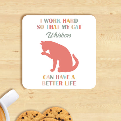 PERSONALISED CAT MUG AND COASTER - MG075