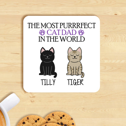 PERSONALISED PURRRFECT DAD MUG AND COASTER - MG026