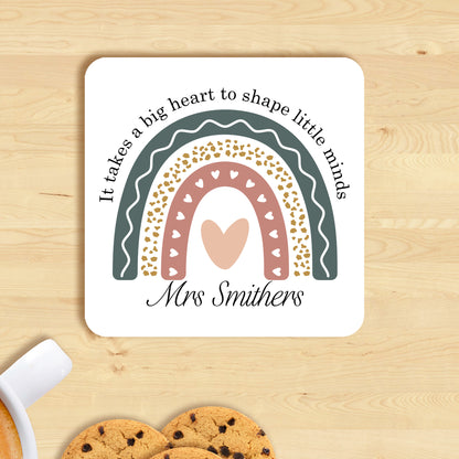 PERSONALISED TEACHER RAINBOW MUG & COASTER MG115