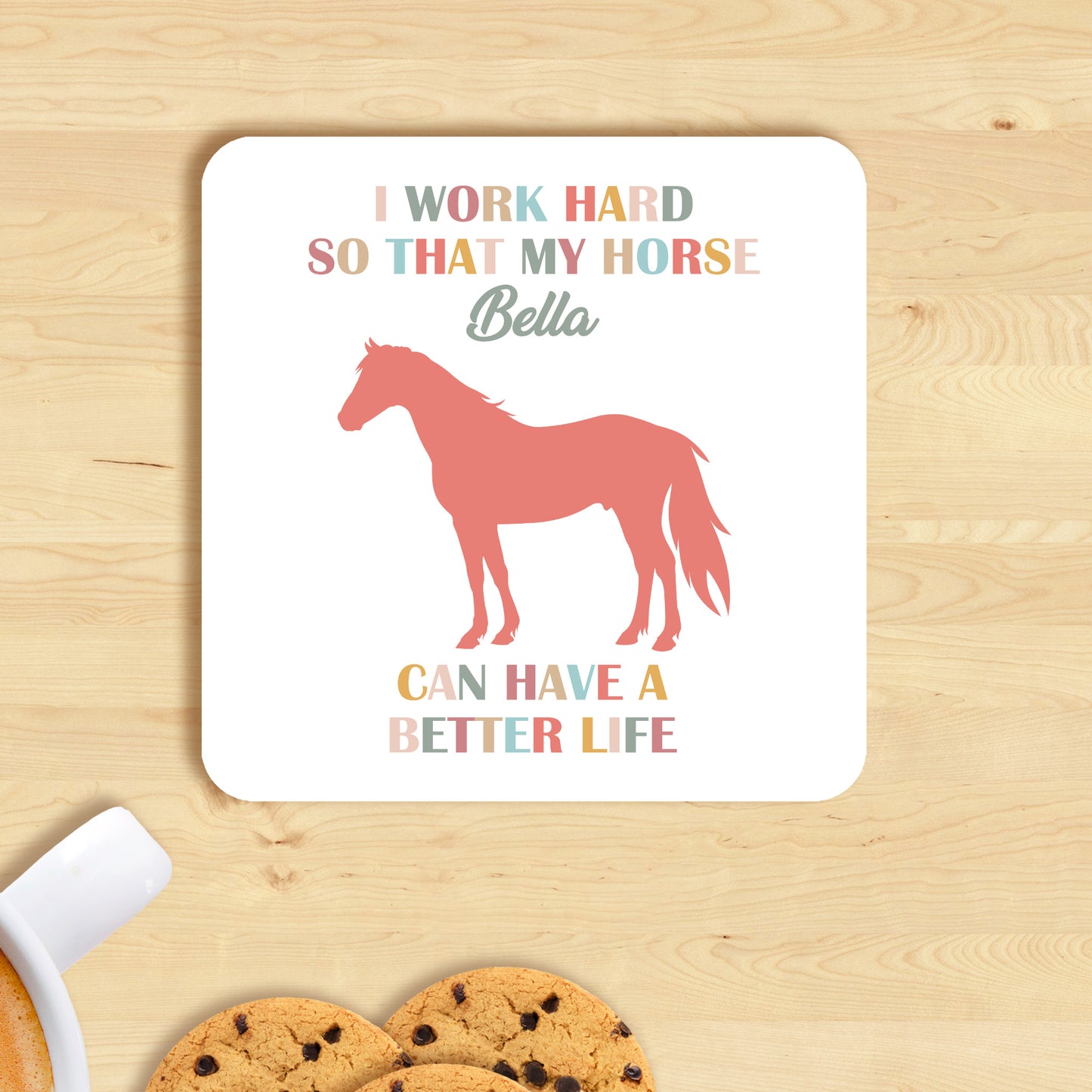 PERSONALISED HORSE MUG & COASTER - MG077