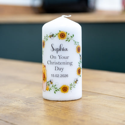 Personalised Winnie the Pooh Christening & Baptism Candle – 12cm