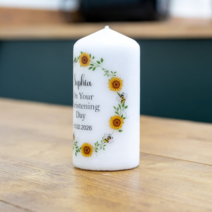 Personalised Winnie the Pooh Christening & Baptism Candle – 12cm
