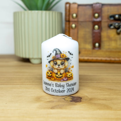 PERSONALISED PK10 CUTE HALLOWEEN ANIMAL BABY SHOWER FAVOURS M029