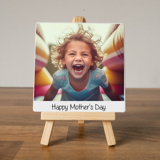 MOTHERS DAY PHOTO CERAMIC PLAQUE WITH EASEL