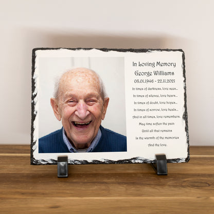PERSONALISED MEMORIAL SLATE WITH POEM 15CM X 20 CM