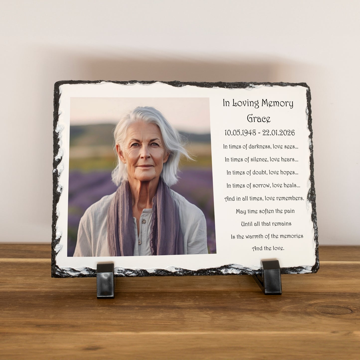 PERSONALISED MEMORIAL SLATE WITH POEM 15CM X 20 CM