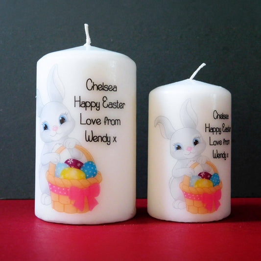 PERSONALISED EASTER BUNNY & BASKET CANDLE P047