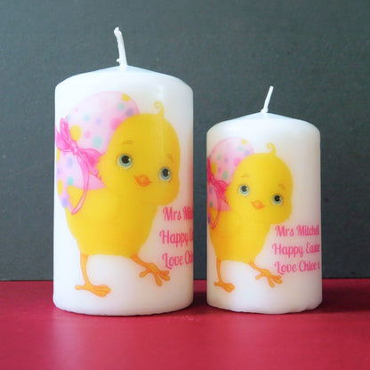 PERSONALISED EASTER CHICK CANDLE P048