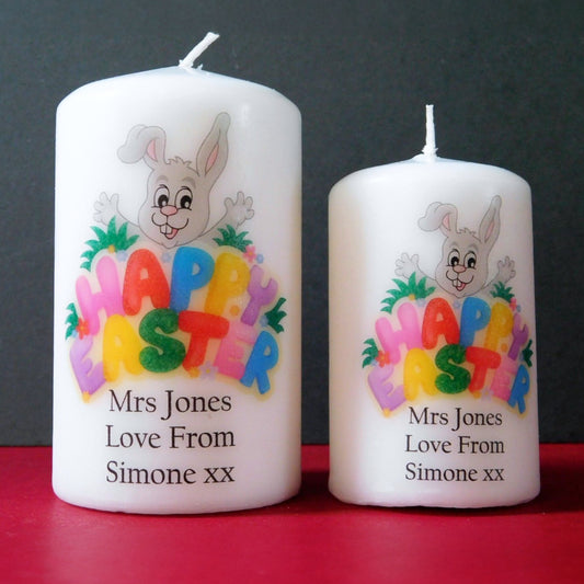 PERSONALISED EASTER BUNNY CANDLE P045