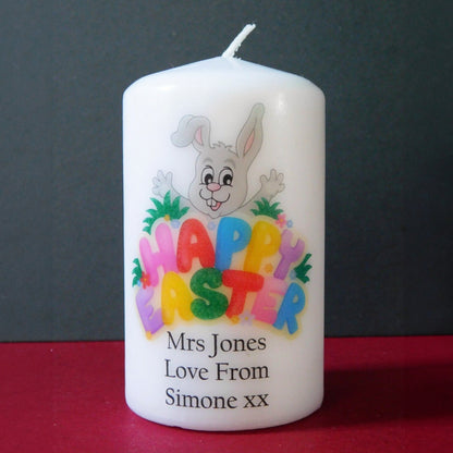 PERSONALISED EASTER BUNNY CANDLE P045