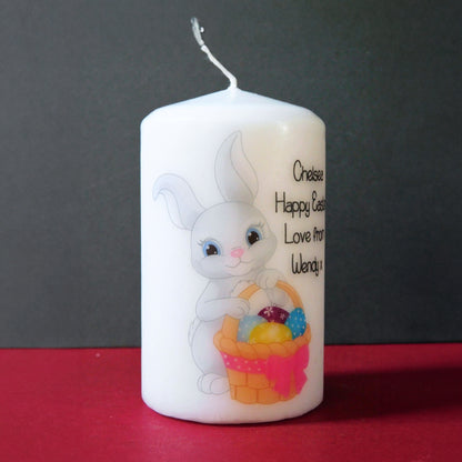 PERSONALISED EASTER BUNNY & BASKET CANDLE P047