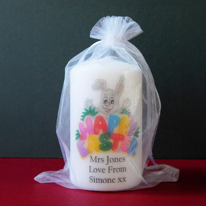 PERSONALISED EASTER BUNNY CANDLE P045