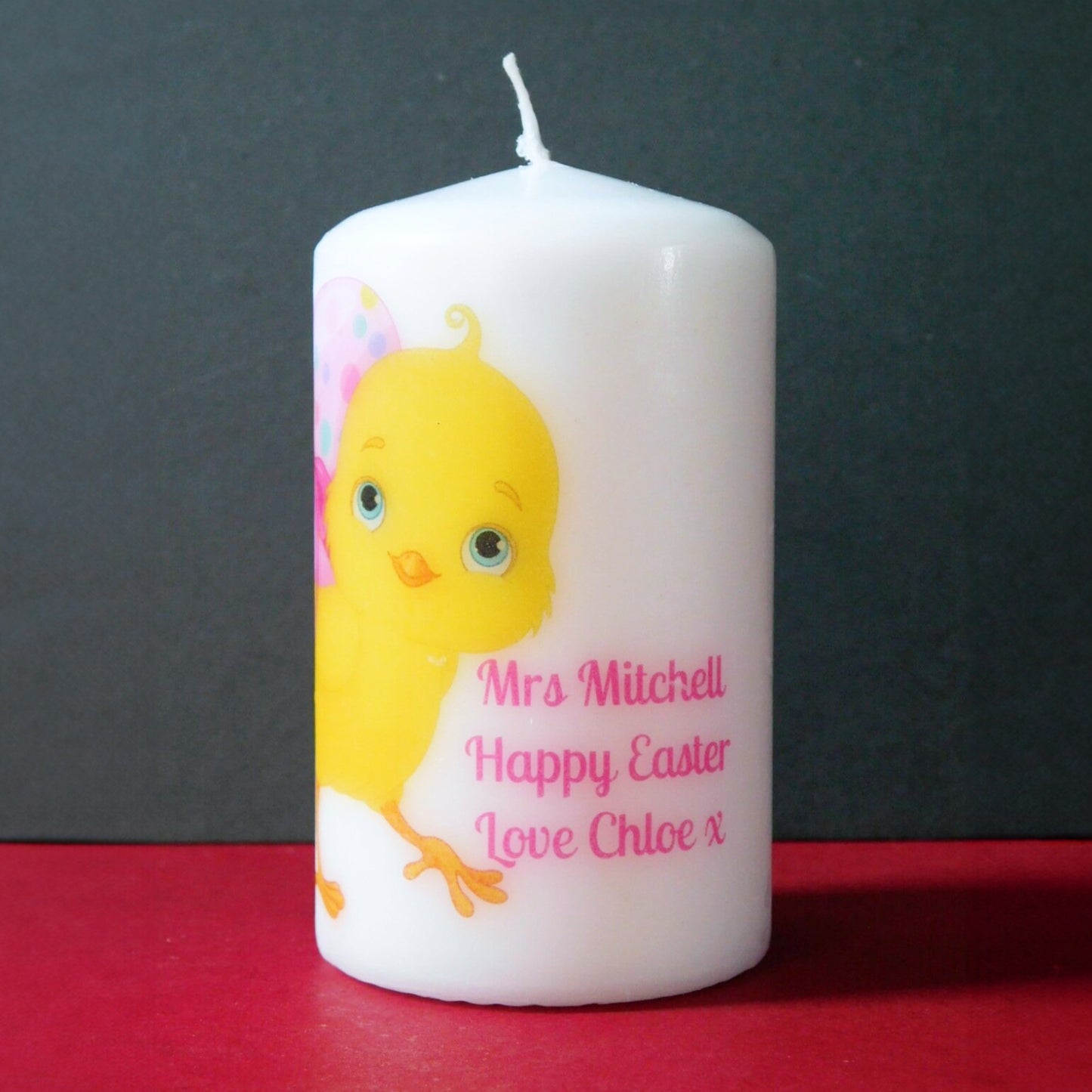 PERSONALISED EASTER CHICK CANDLE P048