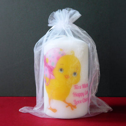 PERSONALISED EASTER CHICK CANDLE P048