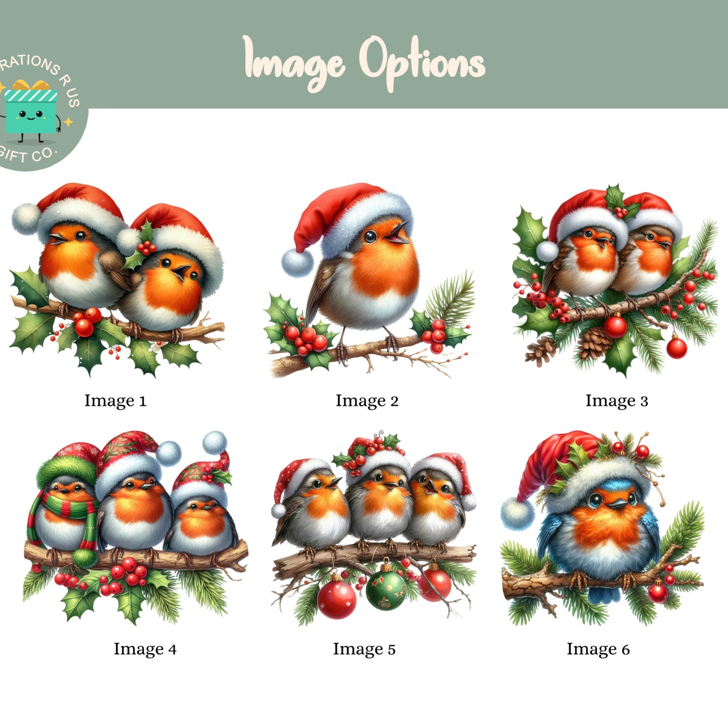 PERSONALISED ROBIN CHRISTMAS CANDLE (6 DESIGNS) P039