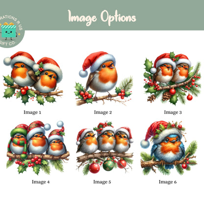 PERSONALISED ROBIN CHRISTMAS CANDLE (6 DESIGNS) P039