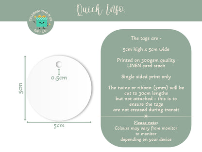 CUSTOM PK30 ROUND BUSINESS TAGS T073