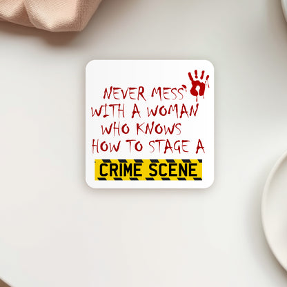 NEVER MESS WITH A WOMAN, TRUE CRIME COASTER MG013