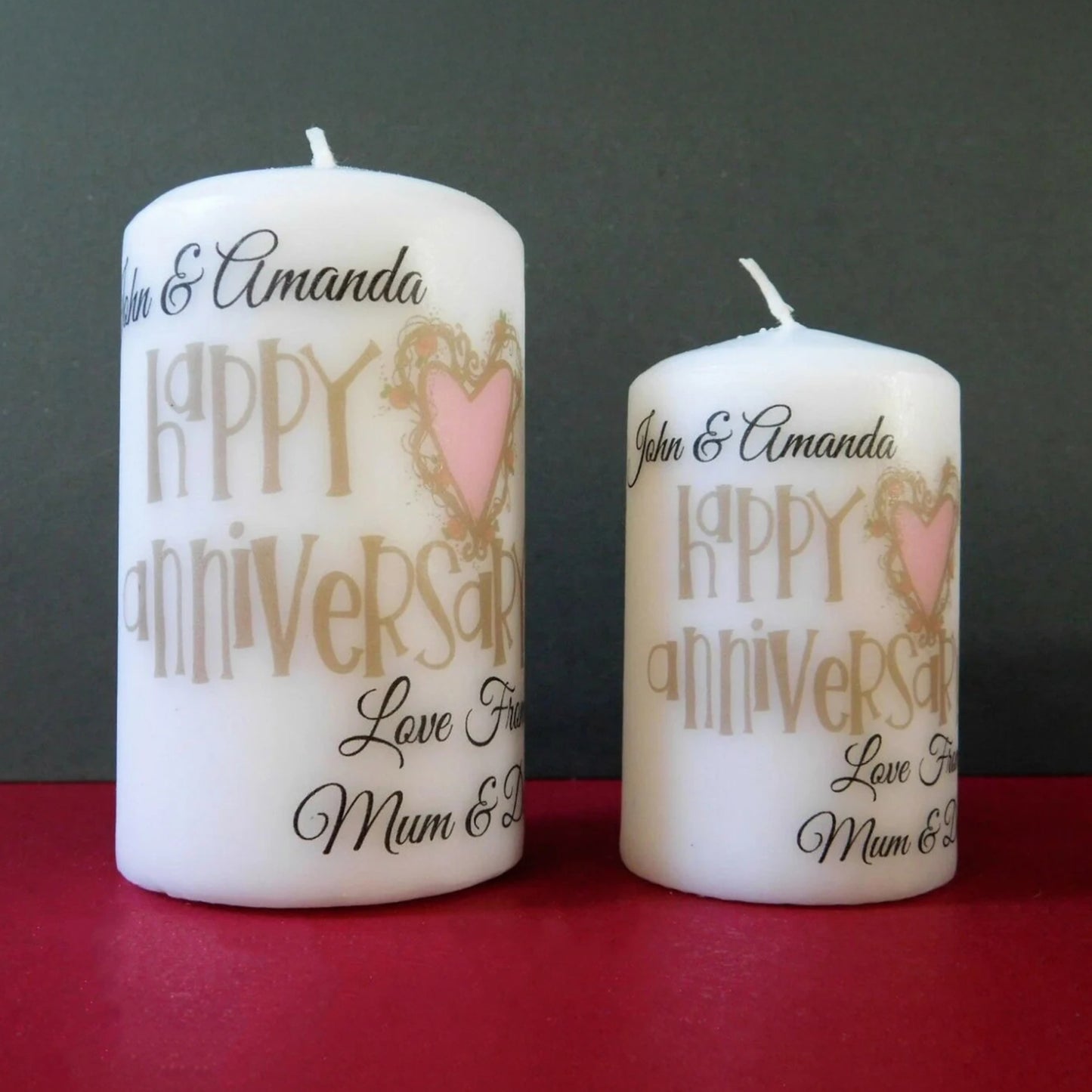 PERSONALISED VINTAGE ANNIVERSARY PILLAR CANDLE